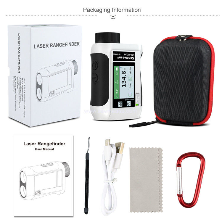 Kaemeasu Laser Rangefinder ricaricabile Voce Golf Rangefinder Telescopio a display LCD Con schermo laterale J1200
