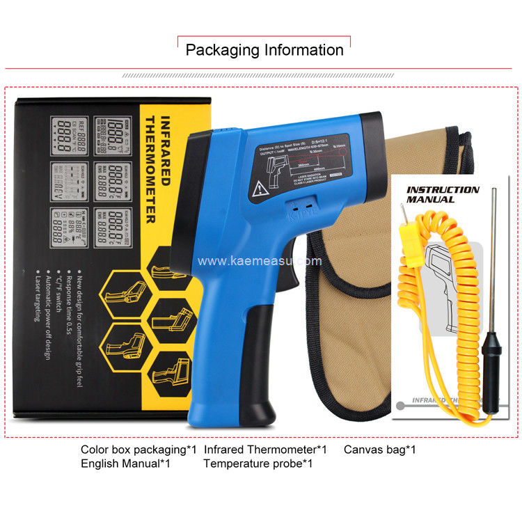 Kaemeasu 550°C Color Display No Touch Termometro Con Termocoppia Tipo K