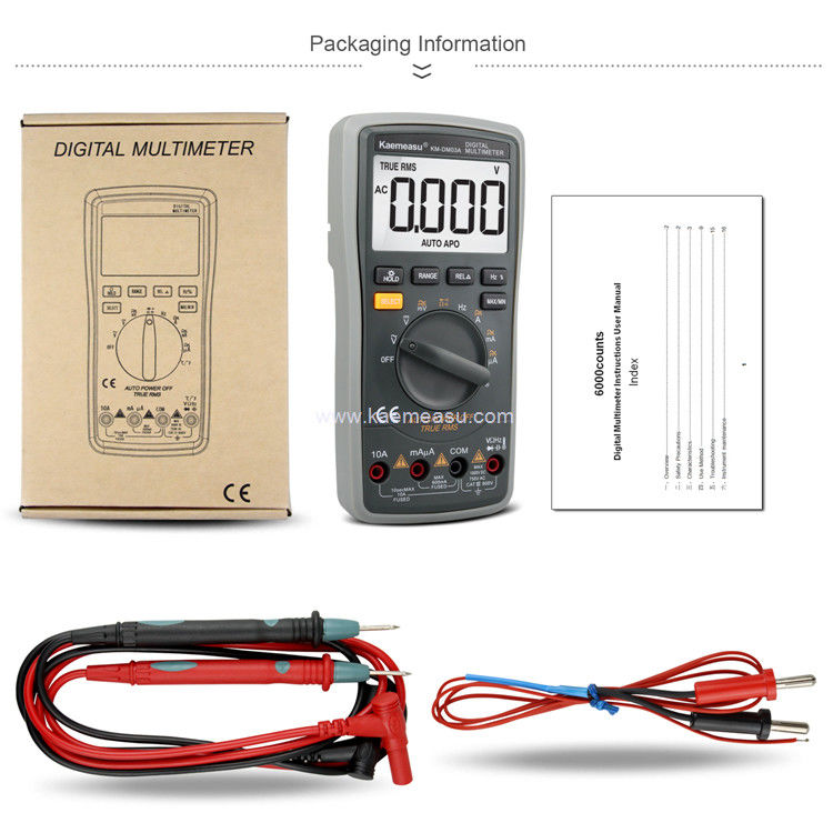 Kaemeasu 03A Multimetro digitale ad alta precisione 6000 conteggi Auto range 1000V AC DC Smart Multimetro