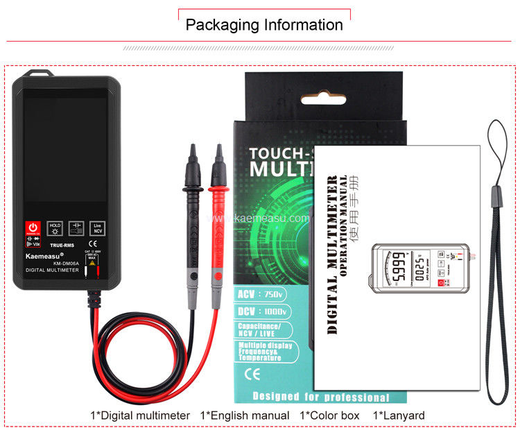 Kaemeasu 06A DC AC Voltage Meter Mini Pocket Multimetro 2 Pcs Batteria AAA