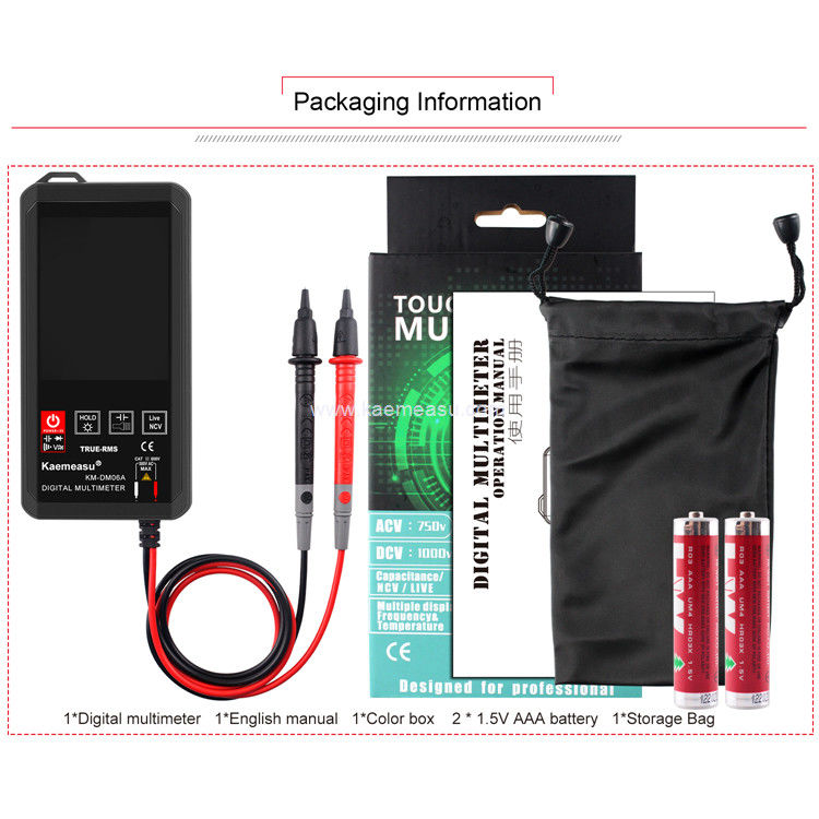 Kaemeasu 06C Color Display Multimetro Tester Elettricista Smart Voltmeter Multimetro Digitale
