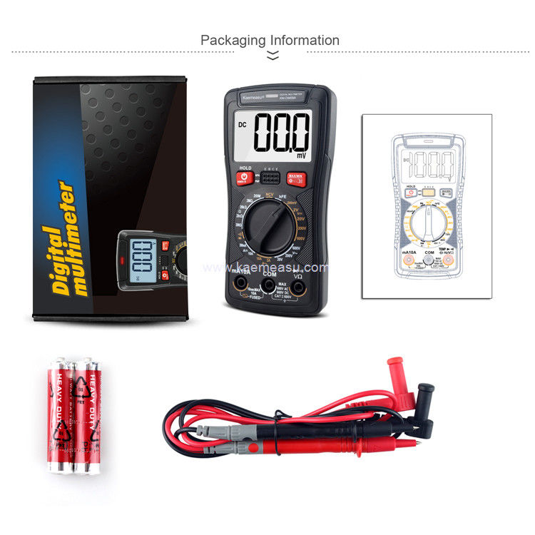 Kaemeasu 09A Multimetro digitale Ture RMS Misurazione della tensione corrente 2000 Conti Clamp Meter