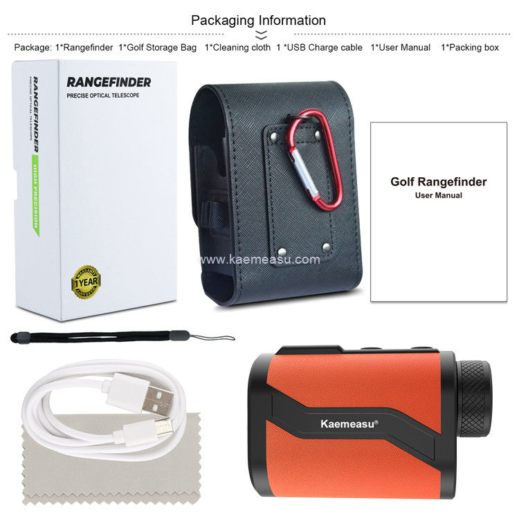 Kaemeasu Golf Rangefinder 6.5X Finder laser a pelle di alluminio con funzione magnetica di blocco del palo di bandiera MAL600