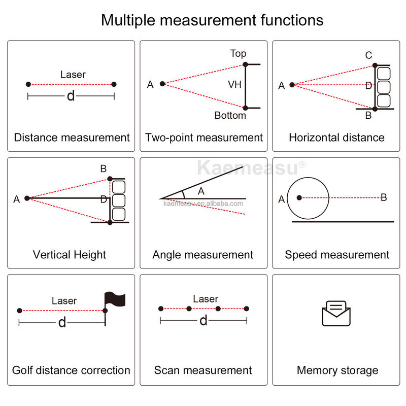 Kaemeasu Multifunzione Laser Distance Meter Telescopio Golf Laser Rangefinder Caccia Regola elettronica Con Magnete Adsorbente