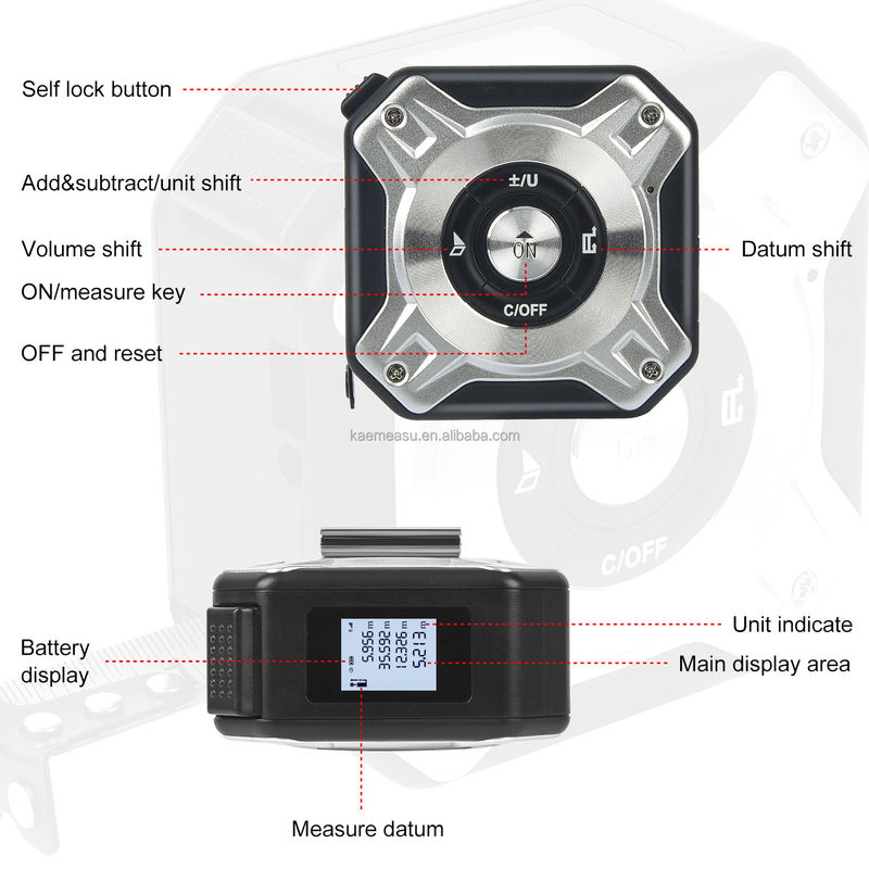 Nastro di carica USB multifunzione Misuratore di distanza Regola elettronica Instrumento di misurazione a infrarossi OEM Laser Distance Meter