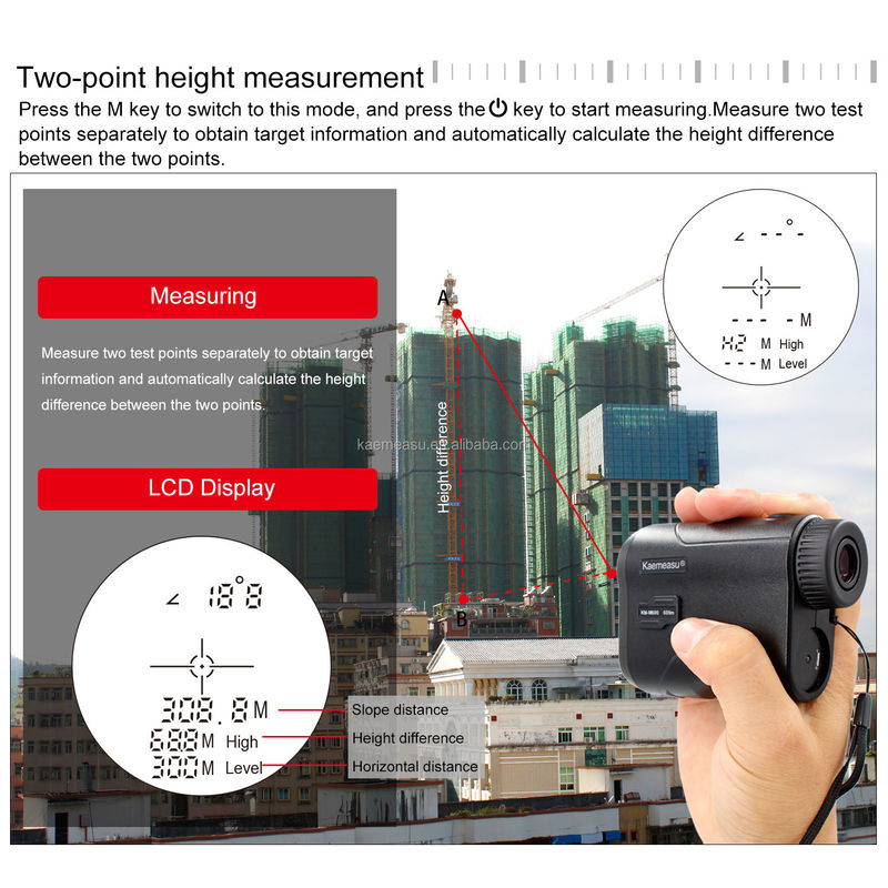 Telescopio Laser Rangefinder Portatile USB di ricarica Laser Distanza Metro monoculare Golf di caccia Rangefinder 600M/656Yd