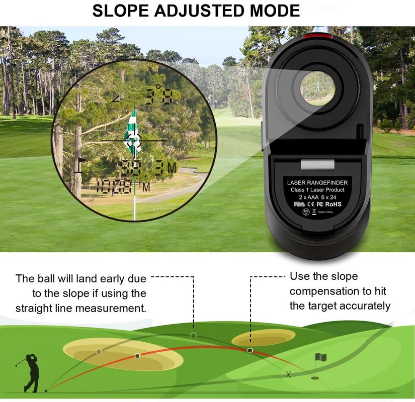 Misuratore di distanza laser 5~1000m Misuratore di distanza di caccia Telescopio golf Misuratori di distanza laser con interruttore di pendenza