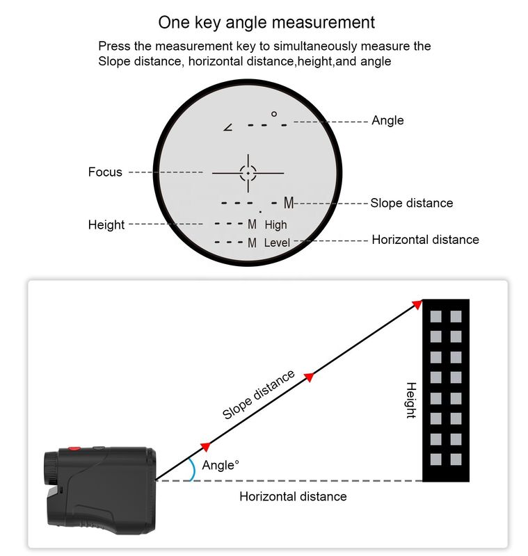 Oem Caccia Range Finder Slope Scope Laser Distance Meter Telescopio Modi multipli Laser rangefinder per la caccia