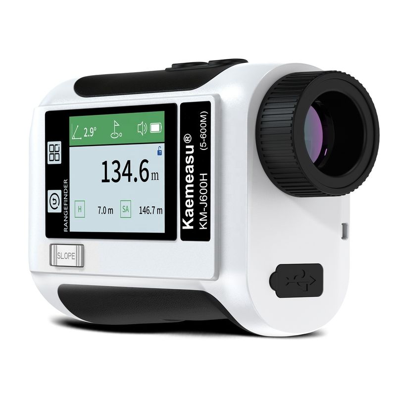 Sport all'aperto Caccia 600m schermo LCD Golf Laser Range Finder Telescopio con trasmissione dati IP54 Polvere e spruzzo d'acqua
