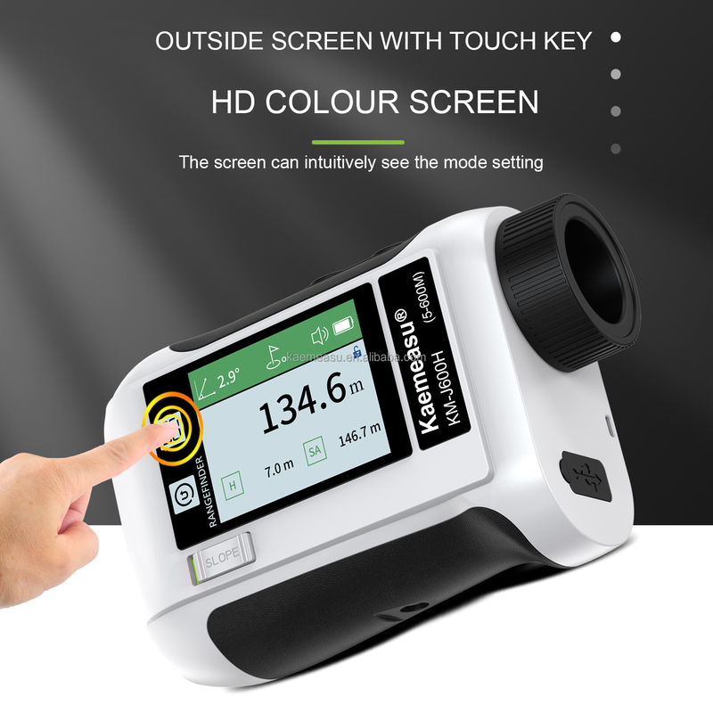 Sport all'aperto Caccia 600m schermo LCD Golf Laser Range Finder Telescopio con trasmissione dati IP54 Polvere e spruzzo d'acqua