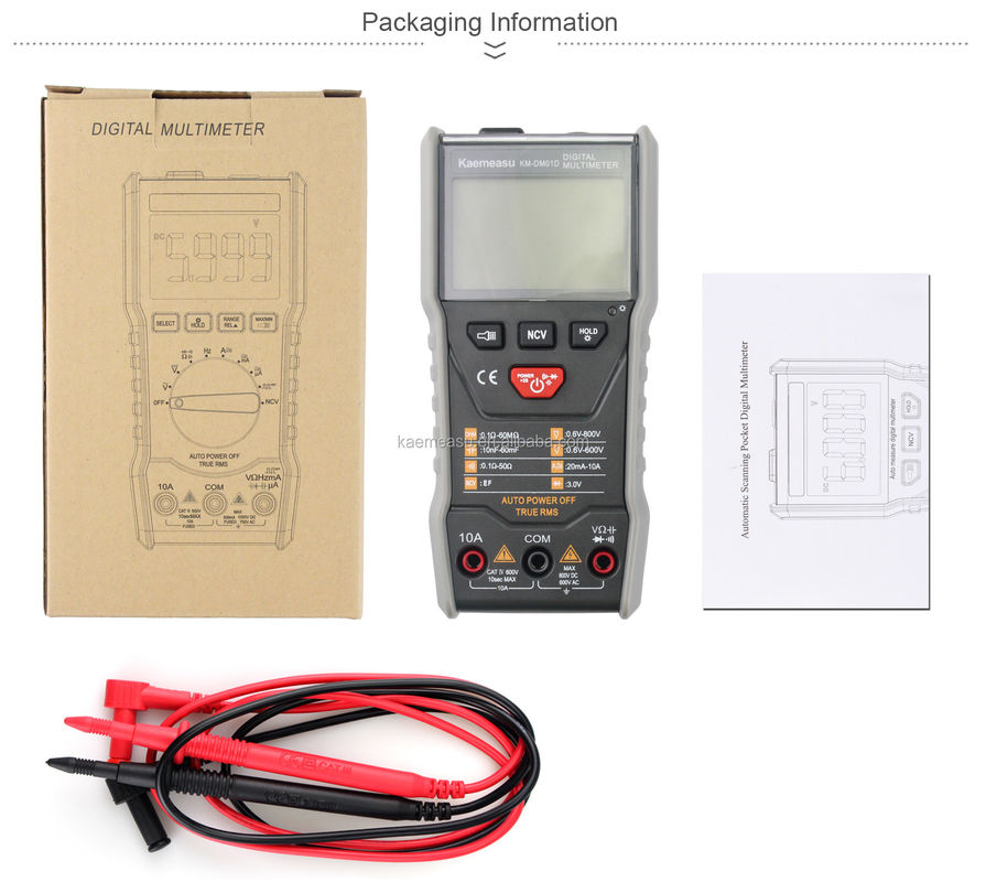 OEM ODM Smart Multimeter 6000 Conti Elettrista Panca Multimetro Mini portatile Ture RMS Square Wave Output Multimetri digitali