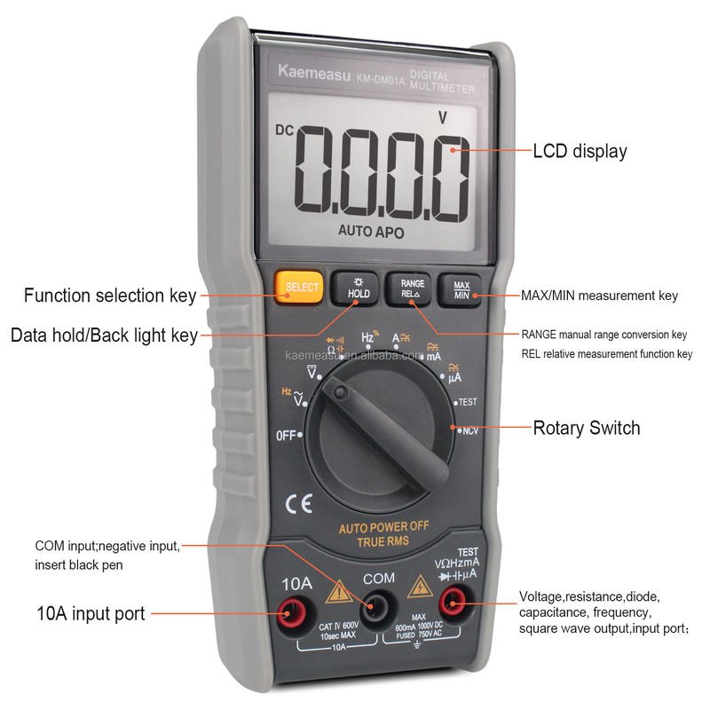 Vendita a caldo 6000 conteggi NCV True RMS Smart Measurement Mini Pocket Digital Multimeters 01A