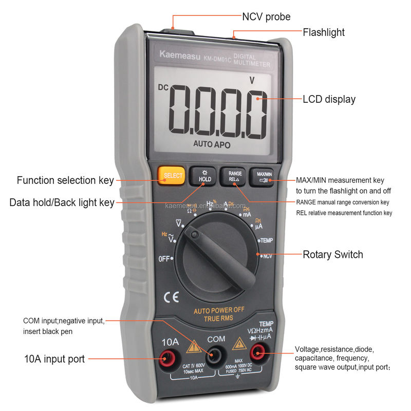 OEM ODM Multi tester digitale T-rms multimetro elettronico Ncv Ohm Hz Tester avometer Mini multimetro portatile in vendita