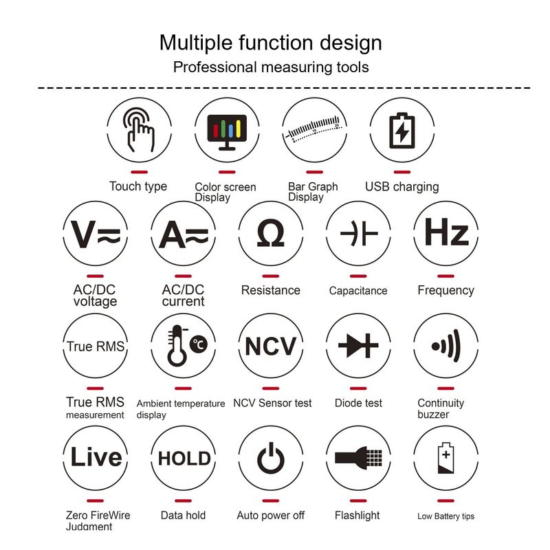 Ingrosso Multimetri vocali intelligenti Elettronici banconi Multimetri digitali a touch screen automatici Multimetro intelligente