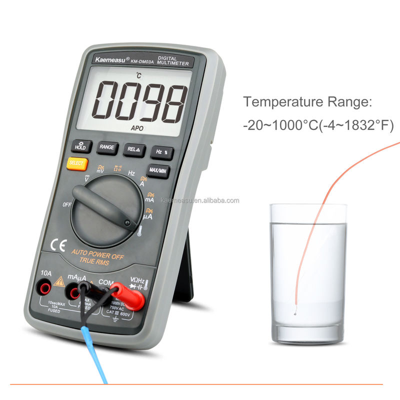 Elettricista Multitester di gamma automatica 6000 Conti Multimetro analogo T-RMS Diodo di prova Continuità Buzzer Multimetri digitali