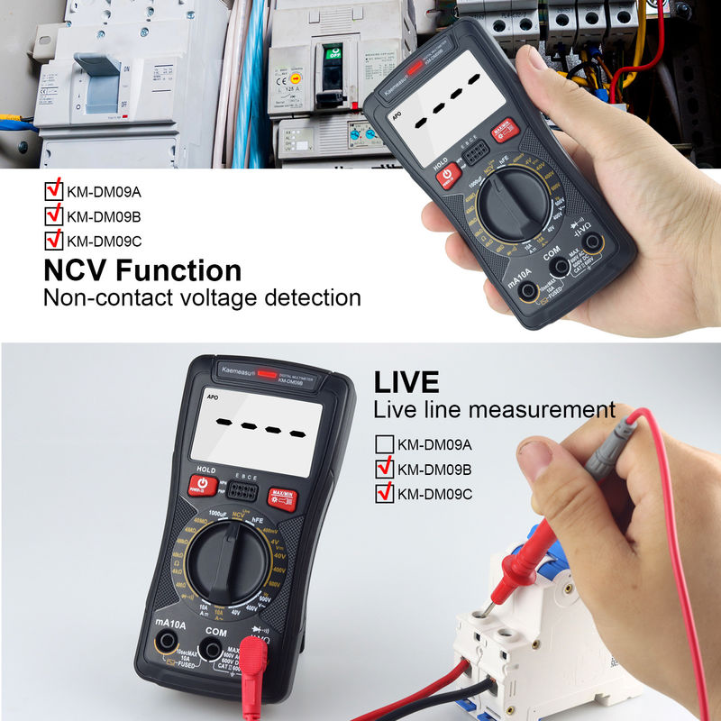Mini-multimetro digitale multifunzione per la misurazione della resistenza e della continuità 200mV-1000V 40-40mF