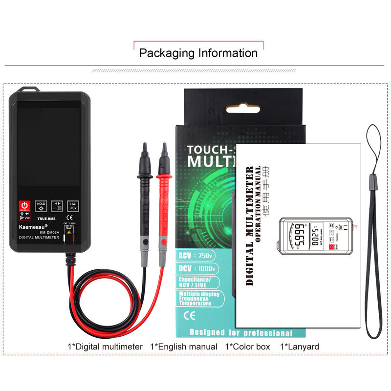 EBTN Display Touch Digital Multimeter 6000 Count Digital Multimetro Ncv Funzione Neutrale Test del filo in diretta Multimetro digitale