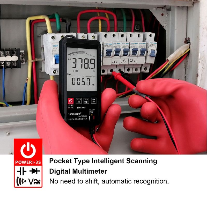 Grande schermo Auto Range Touch Digital Multimeter True RMS Digital Multimeter AC DC Voltage Mini Pocket Multimeter