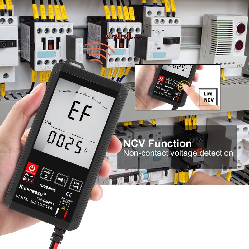 Grande schermo Auto Range Touch Digital Multimeter True RMS Digital Multimeter AC DC Voltage Mini Pocket Multimeter