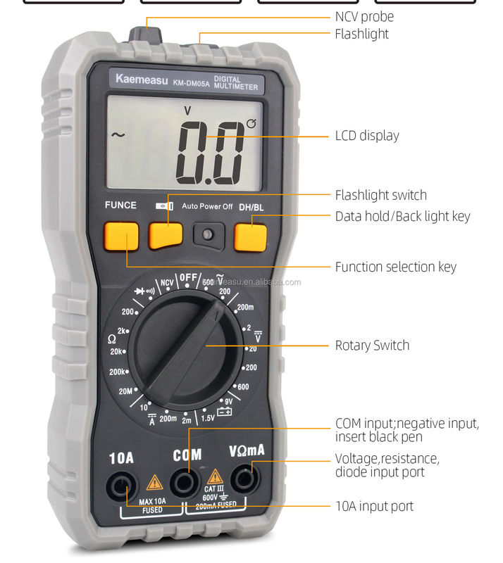 Miglior venditore Mini Multimetro Multimetro Digitale Portatile Eletricista Professionista Smart NCV Diode Test Bench Multimetro