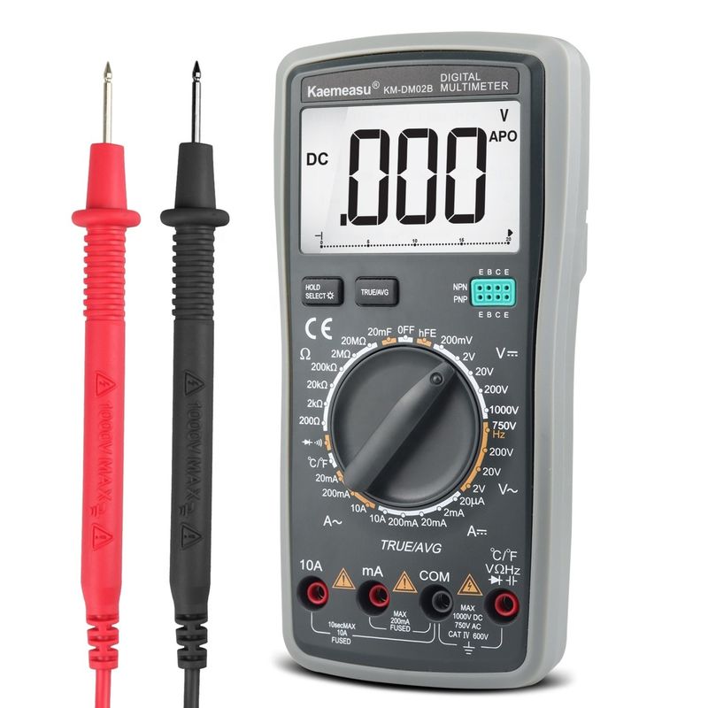 Alta precisione anti-incendio 1000V Multimetri digitali schermo LCD Voltmetro Funzione RMS vero Multimetro con sonda di temperatura