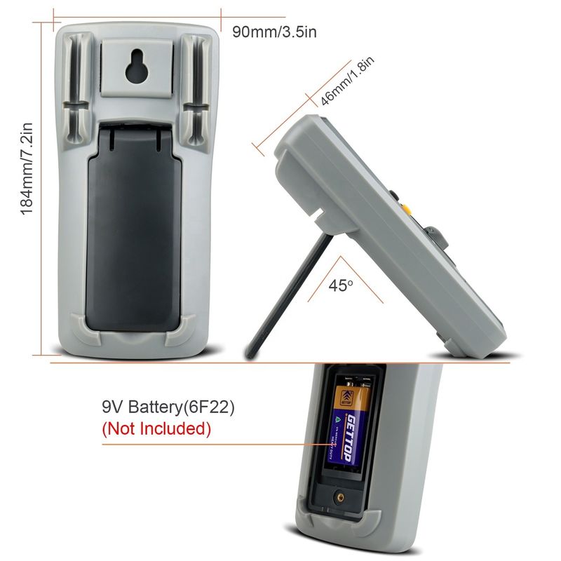 Alta precisione anti-incendio 1000V Multimetri digitali schermo LCD Voltmetro Funzione RMS vero Multimetro con sonda di temperatura