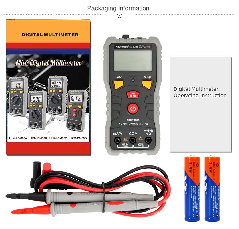 Multimetro digitale di tasca DC/AC multifunzionale ad alta precisione Capacità Ncv Ohm Hz Tester Auto Range Multimetro digitale