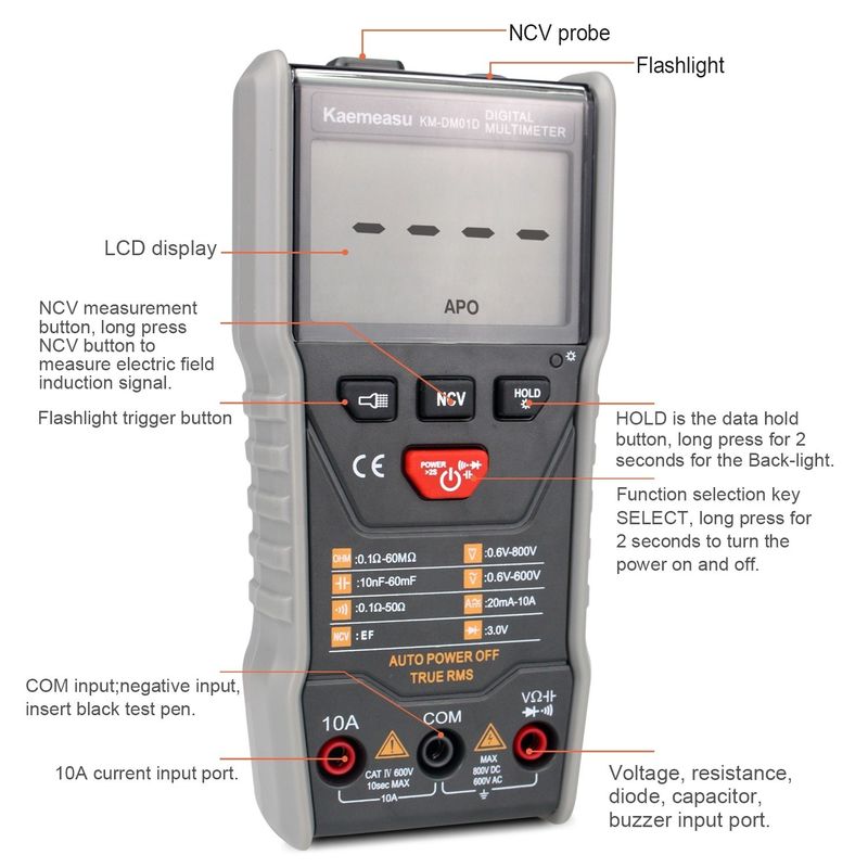 Vendita a caldo Anti-bruciatore Multitester Tester di resistenza di tensione Auto Rangeing Professional Industrial Digital Multimeters prezzo