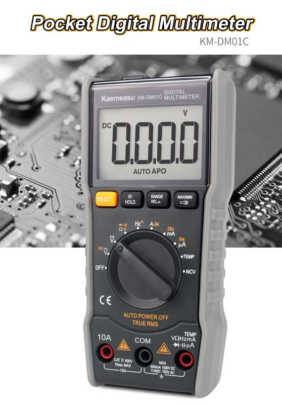 Multimetro elettrico antincendio True-rms Ncv Ohm Hz Tester Multimetri digitali intelligenti con sonda di temperatura