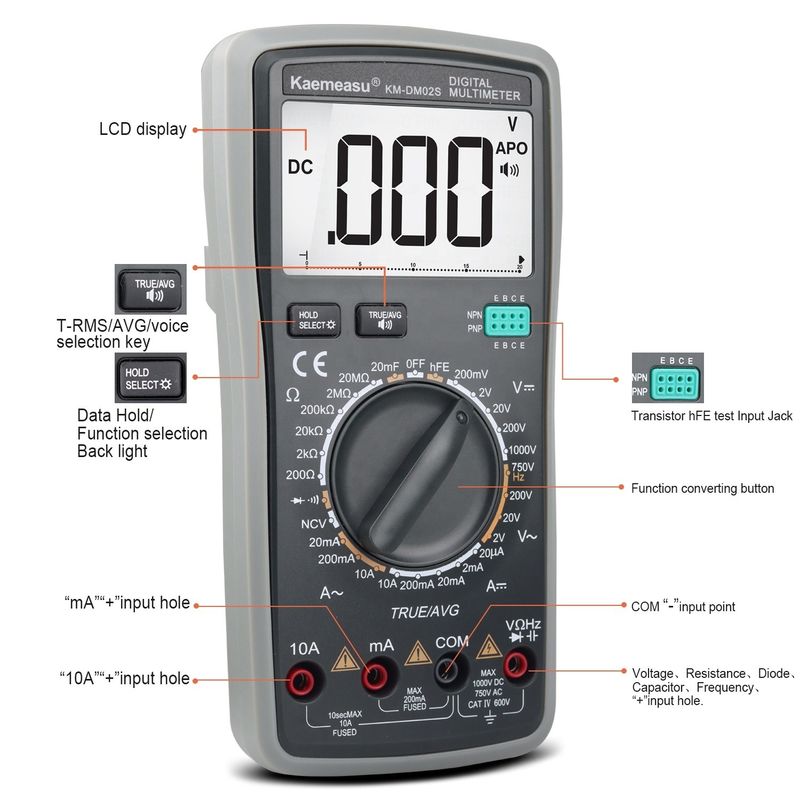 Multitester vocale intelligente Auto Range Multifunction Laboratory Equipment Resistor Tester Multimetro digitale