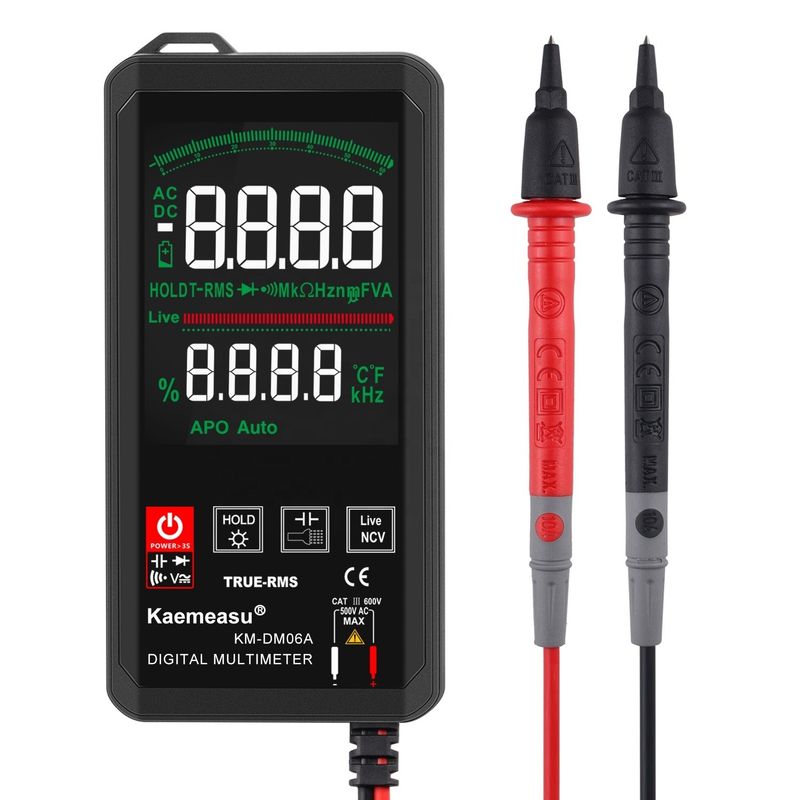 Strumenti di riparazione elettronici di tasca Kaemeasu Mini Touch Digital Multimeter 6000 conteggio colore Grande schermo Mini Touch Digital Multimeter