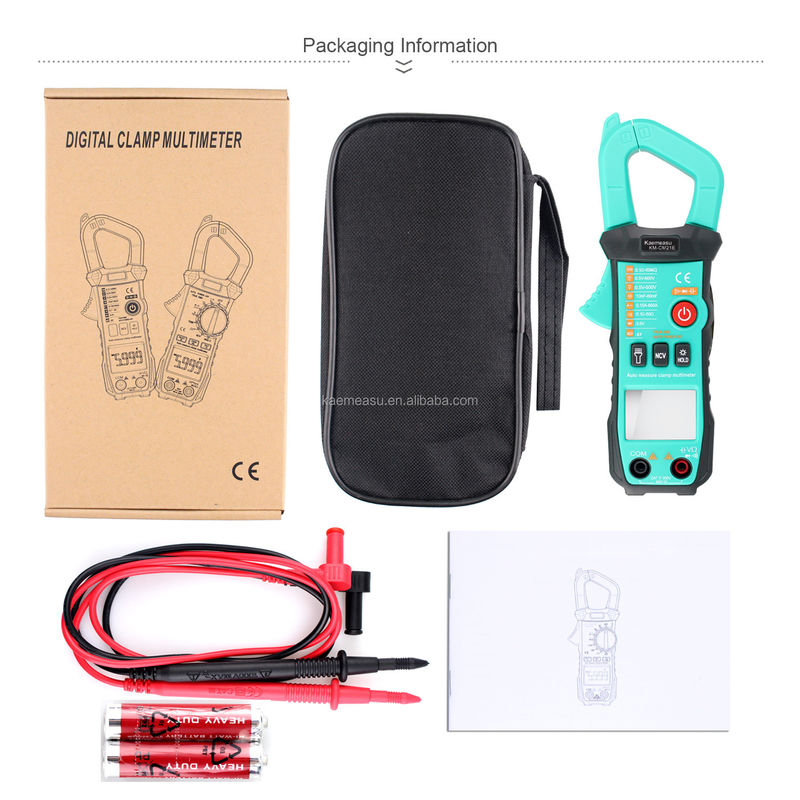 600A Misurazione della corrente Trms Voltaggio di gamma automatica Ammeter Hz Ohm Ncv Tester Multimetro Ampere Meter Clamp Meter 21E