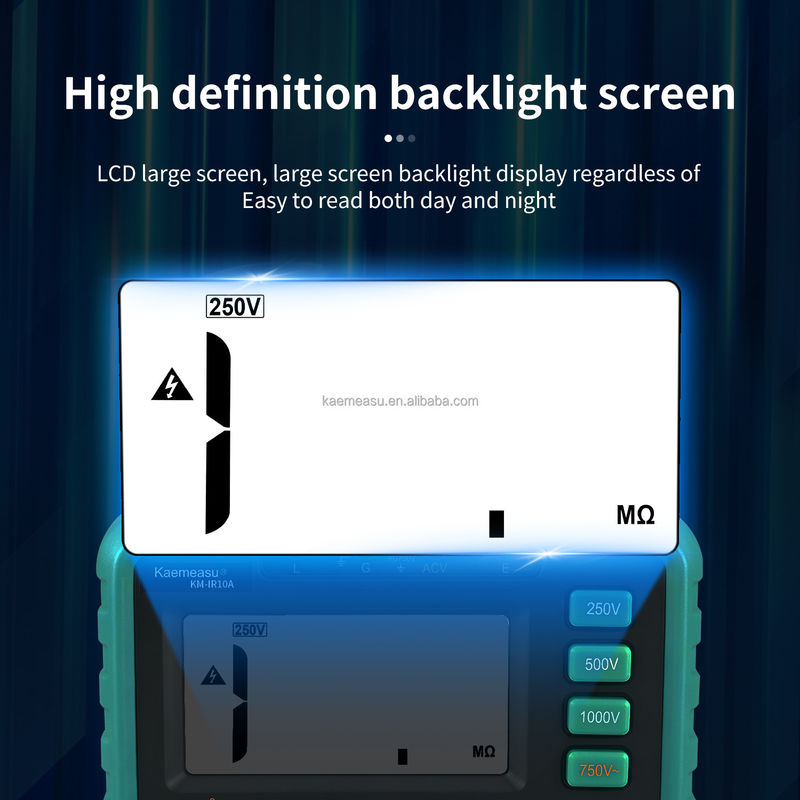 Tester digitale di resistenza all'isolamento con protezione contro sovraccarichi e gamma di misura fino a 2000MΩ Classe 1 250V 500V 1000V