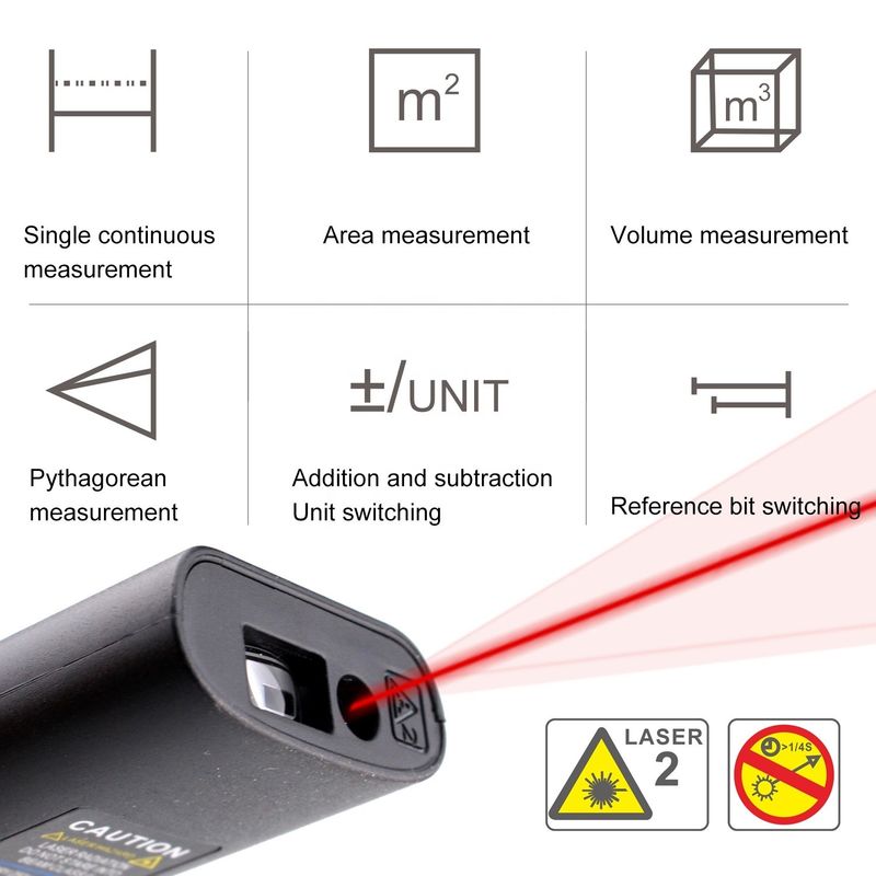 40m Mini portatile USB ricaricabile Laser Distance Meter Alta precisione infrarosso Regola elettronica Laser Range Finder