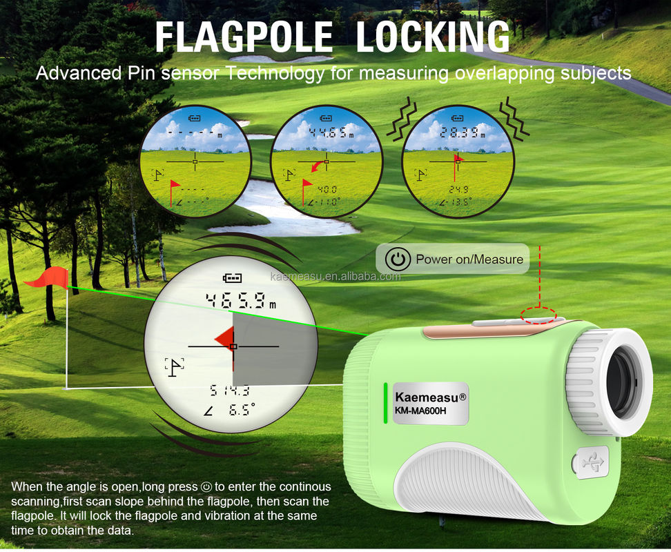 OEM 1200m Golf Slope Scope Laser Distance Meter Telescopio di grado industriale Golf Laser Rangefinder Colore verde