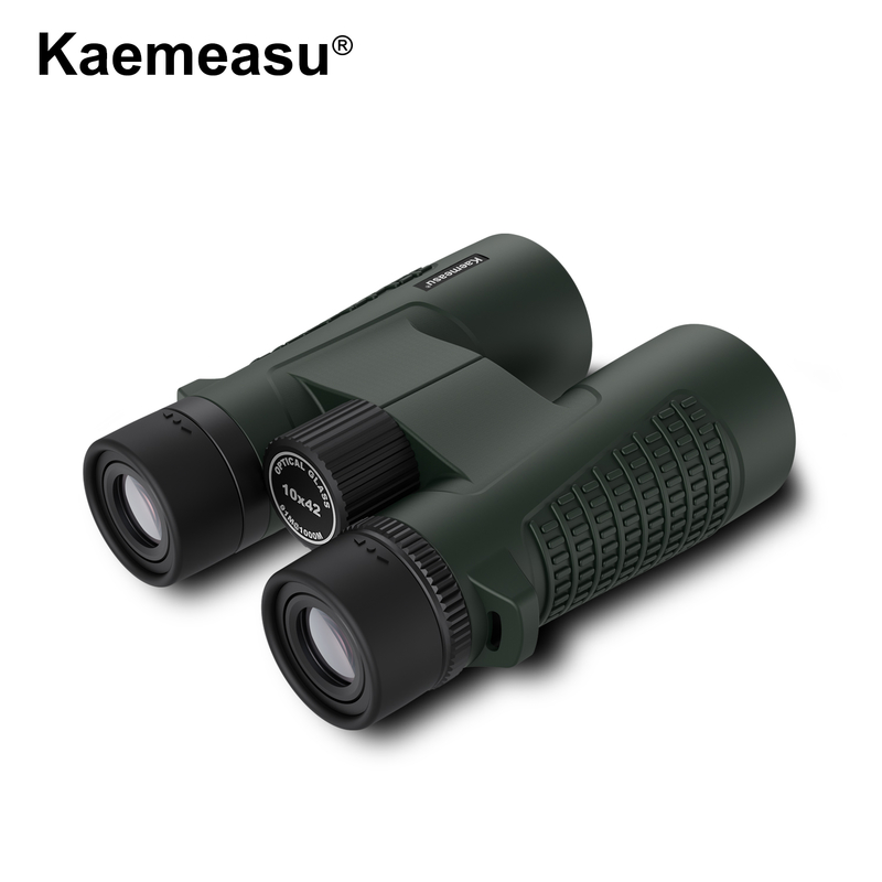 Kaemeasu C Modello Verde Colore 10x42 HD binocoli impermeabili per adulti, binocoli per l'osservazione degli uccelli e escursioni, ottiche con prisma BAK4, corpo in lega di magnesio a prova di urti, visione chiara e luminosa