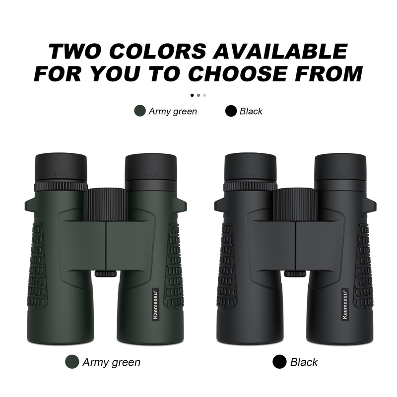 Kaemeasu C Modello nero 10x42 HD binocoli impermeabili per adulti, binocoli per birdwatching e escursioni, ottiche con prisma BAK4, corpo in lega di magnesio a prova di urti, visione chiara e luminosa